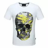 hommes philipp plein t-shirt printemps ete 2018 clouds skull